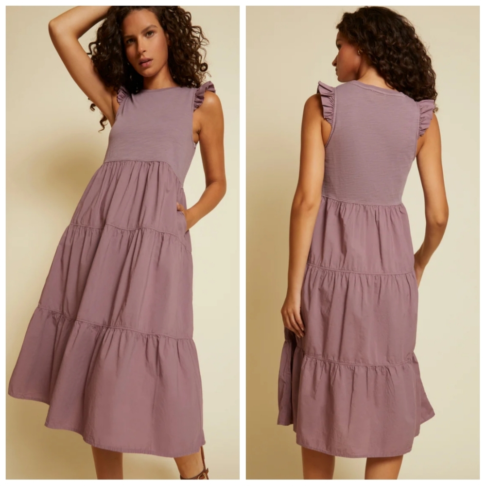 Nation LTD $225 Sissy Sun Dress "Hopeless Romantic" 100 % Cotton Women's Medium